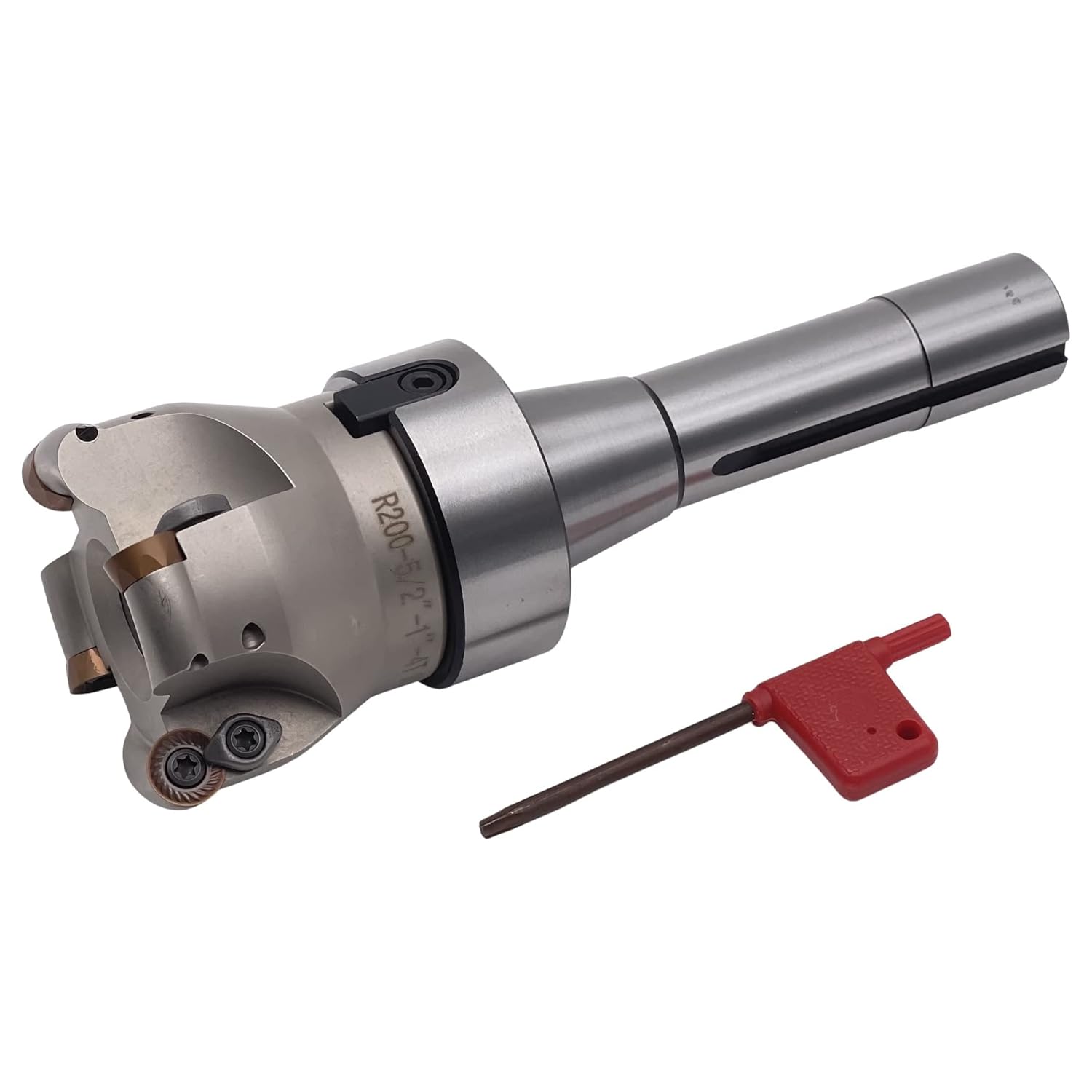 CME 2-1/2" 90° Indexable Face Mill w/ R8 Arbor, RCKT1204 Inserts Included, 4 Flutes