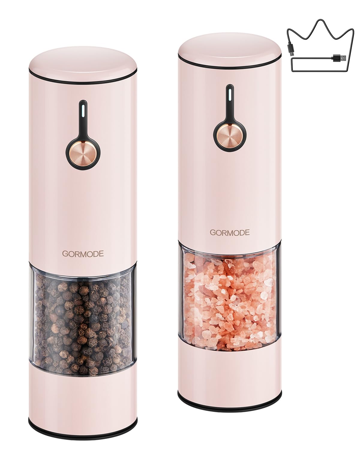 GORMODE Electric Pepper Grinder and Salt Mill Set