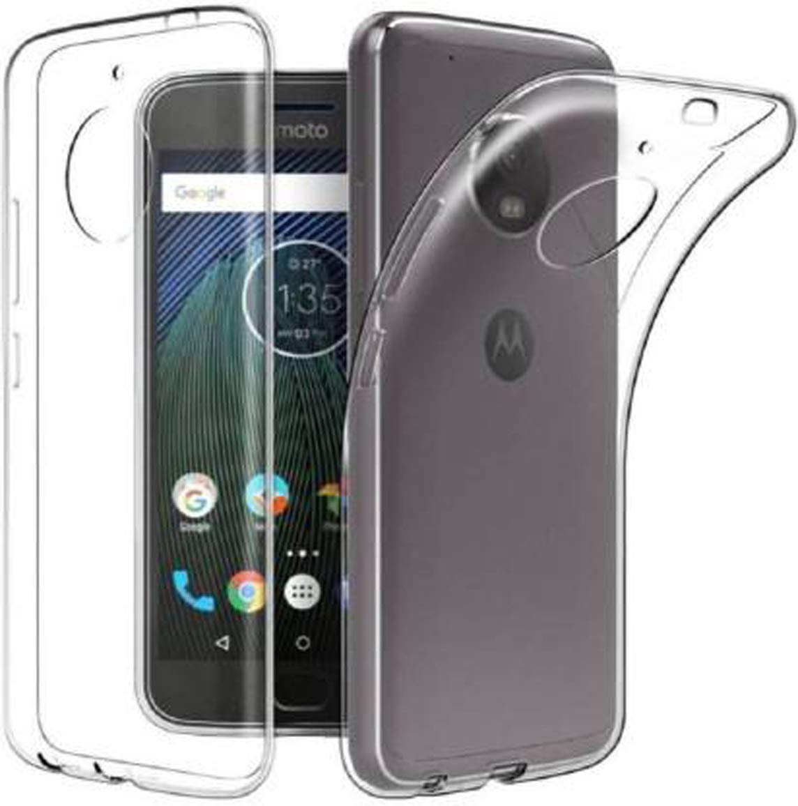 Amazon Brand - Solimo Thermoplastic Polyurethane Soft & Flexible Back Phone Case for Motorola Moto G5s Plus (Transparent) (B07XLSH6LD) Amazon Price History, Amazon Price Tracker