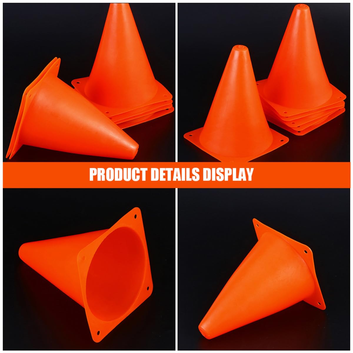 Toyvian 16 Piezas Conos de Plástico Apilables para Entrenamiento Deportivo de Fútbol y Patinaje sobre Ruedas, Accesorios Resistentes y Duraderos para Práctica y Ejercicios