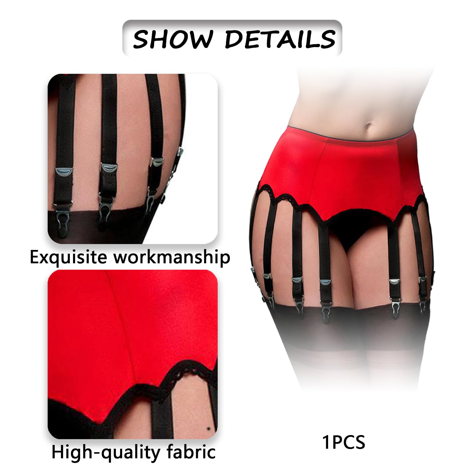 Reggicalze Sexy In Pizzo Con 12 Pinze - Lingerie Per Donne, Matrimonio E San Valentino - Foto 6
