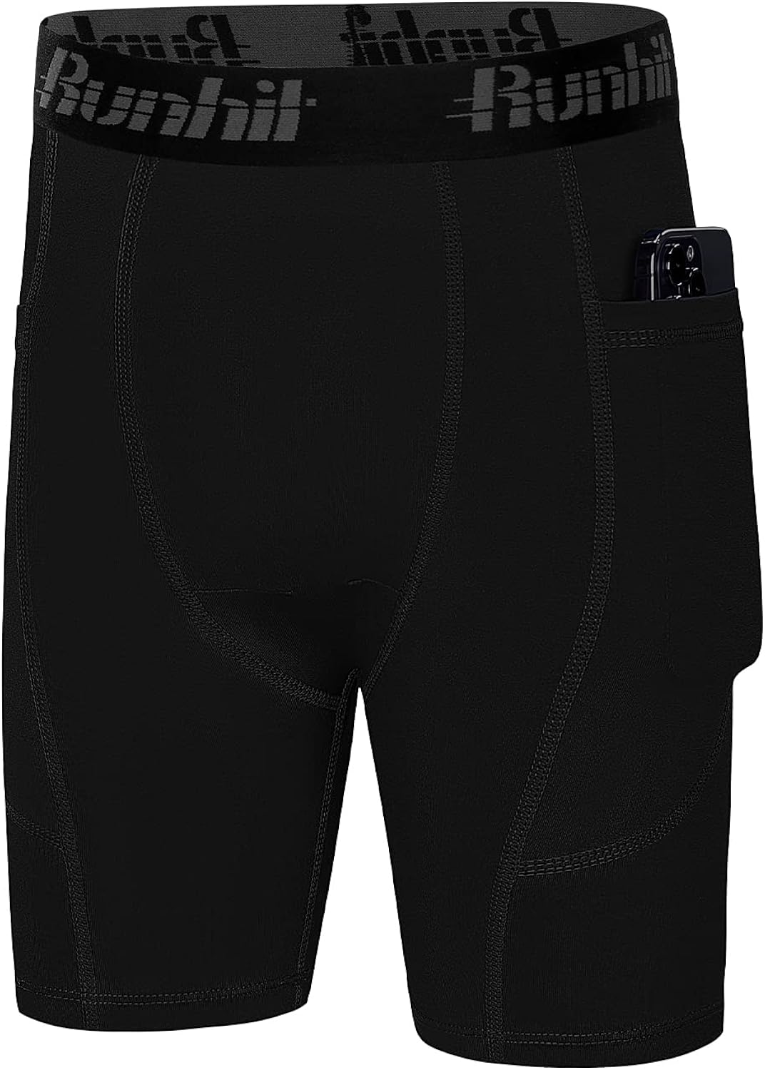 Miniatura 2 de Runhit Youth Boys' Compression Shorts,Boys Performance Athletic Base Layers Underwear Sports Shorts Side Pocket