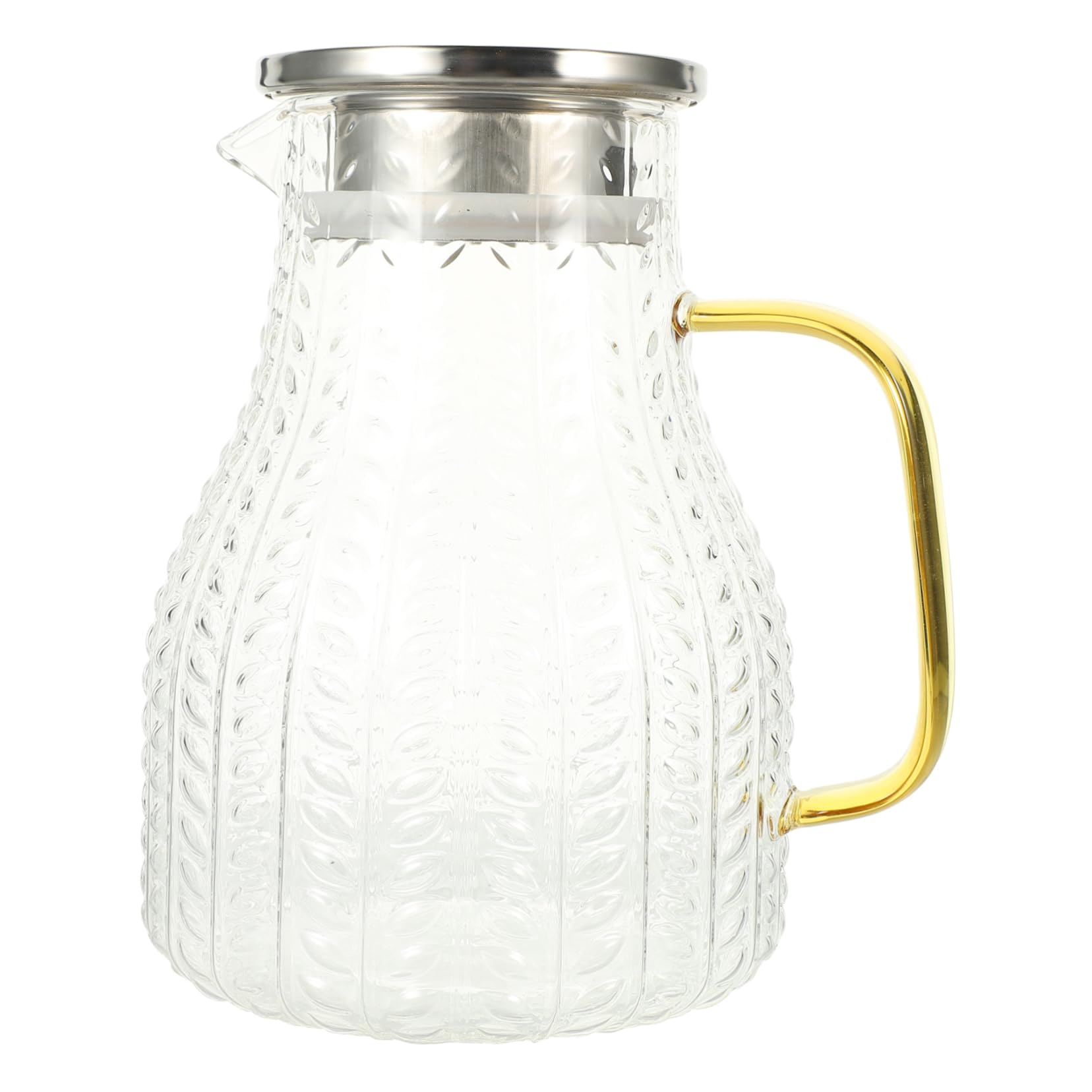 Zerodeko Jarra de Vidrio para Agua Fría Capacidad de 1500ml y Diseño Portátil, Adecuado para Oficina y Hotel, Contenedor Elegante y Multifuncional para Leche y Té Helado