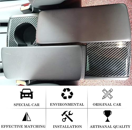 Miniatura 4 de OBL para Tesla Modelo X 2018-2019 ABS de plástico de imitación de fibra de carbono, accesorios para interior de automóvil