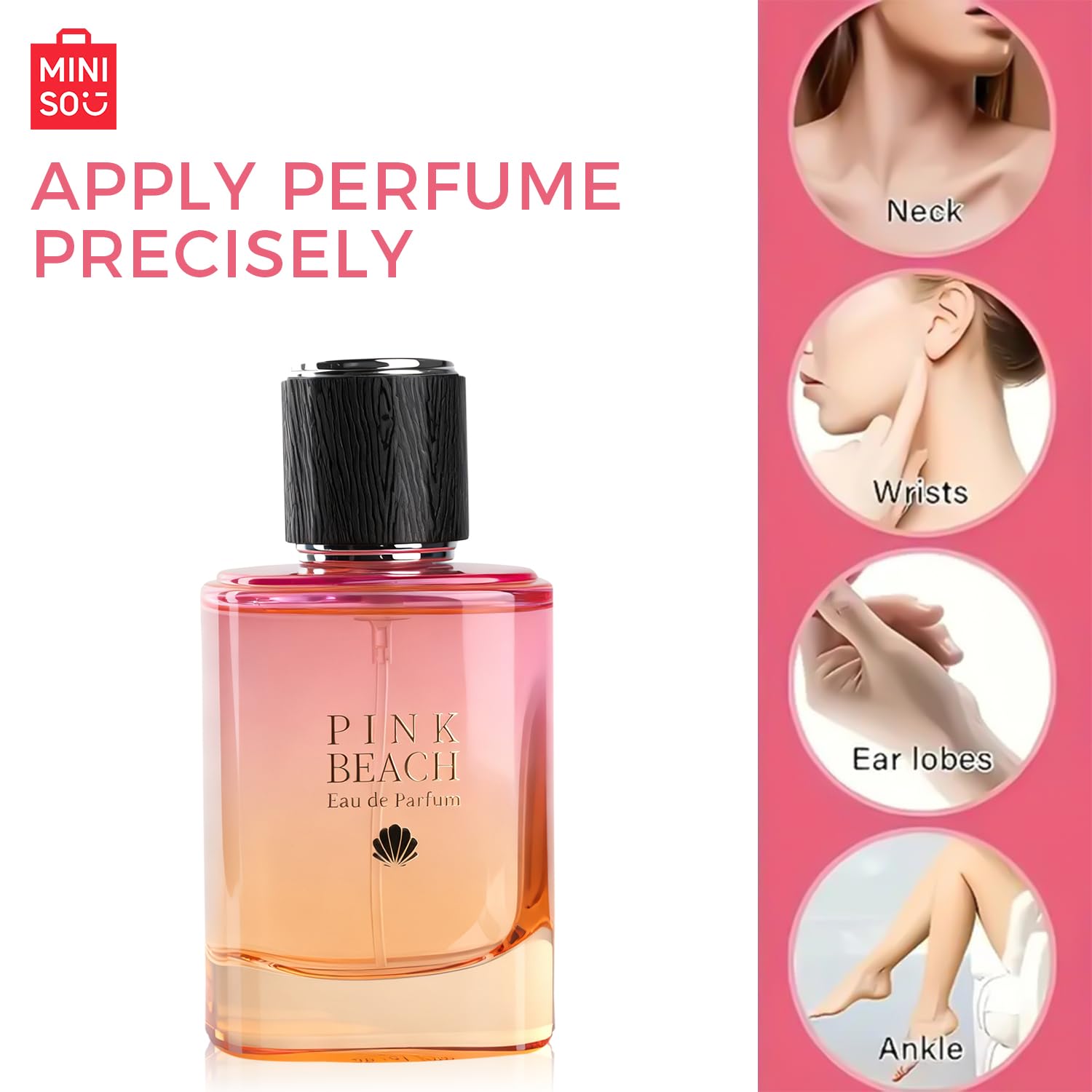 MINISO Pink Beach Eau de Parfum – Mandarin, Lavender, Jasmine & Vanilla Notes – Sweet, Smooth & Long-Lasting Women’s Perfume, 1.69 fl oz / 50 ml - Image 4