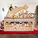 Best Choice Products Wooden Christmas Advent Calendar, Shooting Star Holiday Decoration w/Battery-Operated LED Light Background