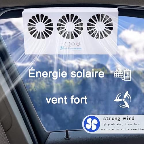 Winnes Solarventilator für Auto, USB, Abgasventilator, Solar, für Auto, Belüftung und Geruchsbeseitigung, verstellbarer Winkel, mehrere Luftkanäle und mehrere Motoren – Bild 3