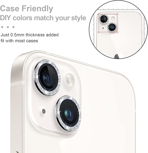 Miniatura 50 de Paquete de 3 x 2 protectores de lente de cámara Jeluse para iPhone 14 Pro Max para iPhone 14 Pro, cubierta protectora de pantalla de vidrio templado