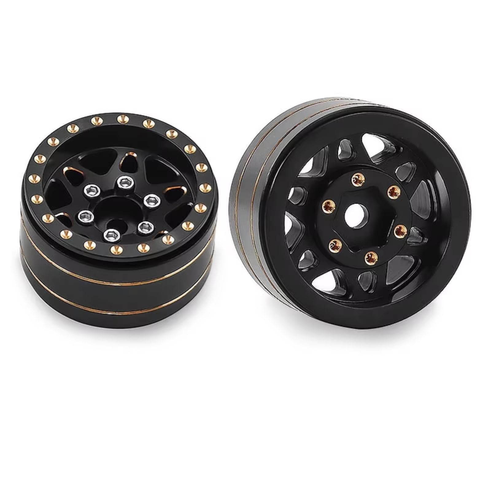 Llantas Latón Ponderadas 10 Pulgadas para TRX4M para SCX24 1/18 | Mejoradas coches RC llantas ponderadas latón reducen resistencia rodadura montaje tuerca hexagonal Repuesto