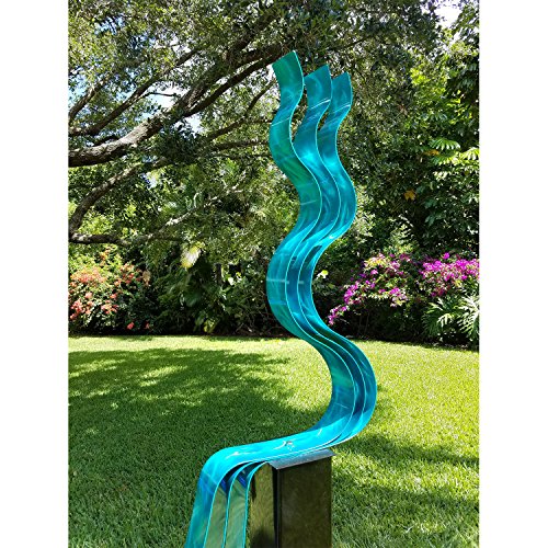Statements2000 Modern Metal Sculpture Art Indoor Outdoor Decor By Jon Allen, Aqua Transitions #TOP2