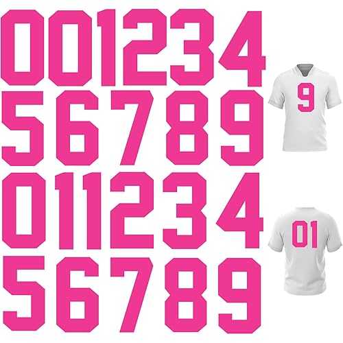 Tintnut Candy Pink Number DTF Transfers Ready to Press Iron on Transfers - 22 Sheets 8 Inch Iron on Number for T-Shirts Jackets Jerseys Fabric Heat Transfer Stickers for Canvas Bag Craft Design