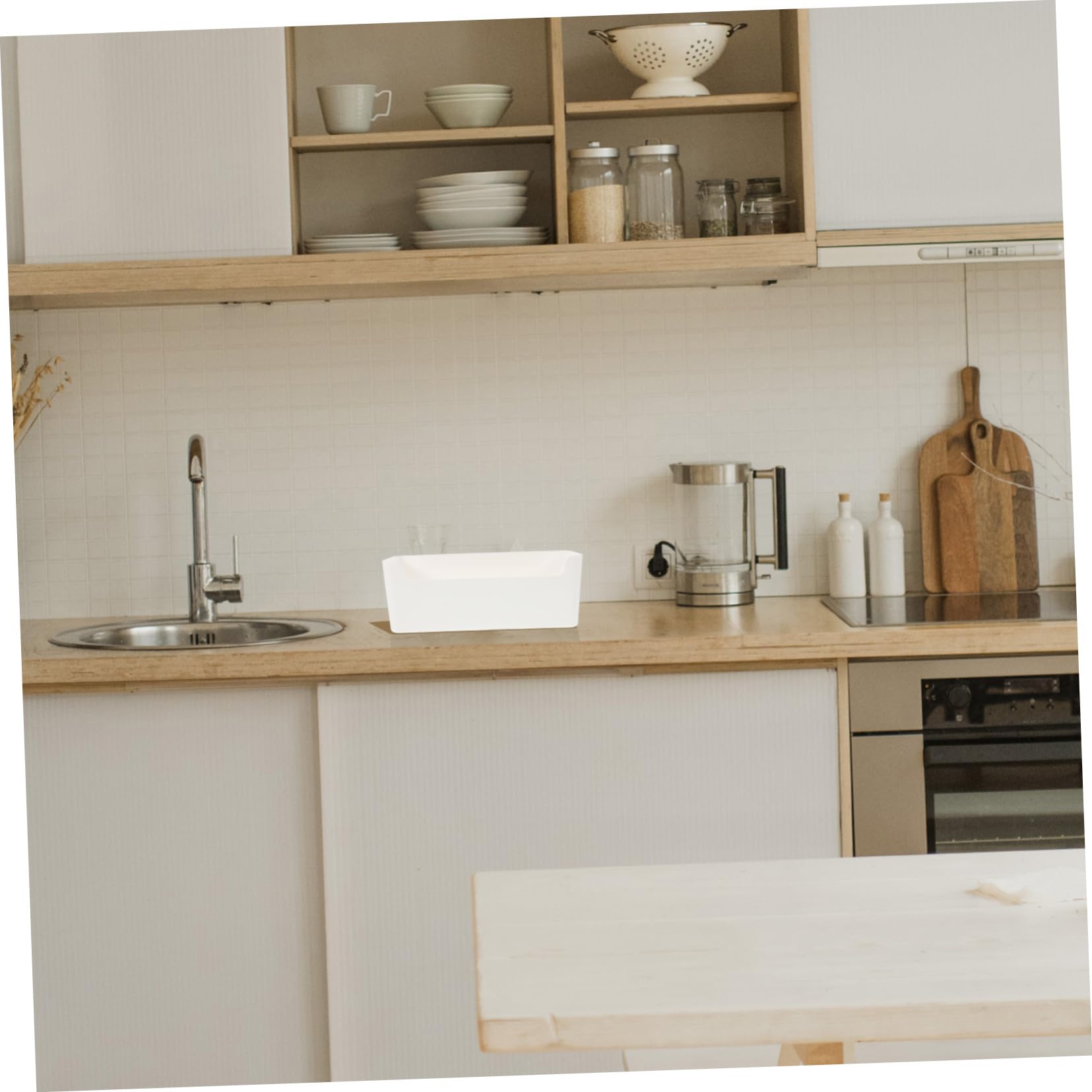 8 Pezzi Contenitore Organizer Cassetto Cucina Plastica Bianco | Armadio Cucina e Dispensa, Divisori Modulari per Ordine, Pratica Soluzione a Strati