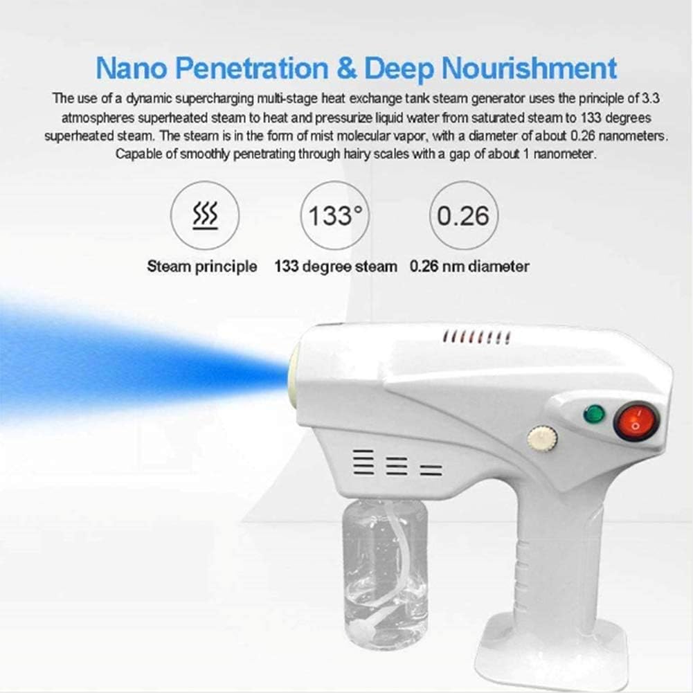 Nano Steam Gun Micro Mist Salon Treatment Hair Steamer Machine, Electric Nano Steam Gun Handheld Sterilizer Disinfectant, Hair Face Care Spray Moisturizing Humidifier Hair Care Styling Tool