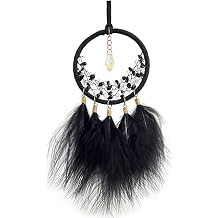 Small Dream Catcher for Car, Artificial Crystal Dreamcatcher Car Rearview Mirror Hanging Pendant Bedroom Dormitory Room Wall Decor Art Ornament Craft, Black