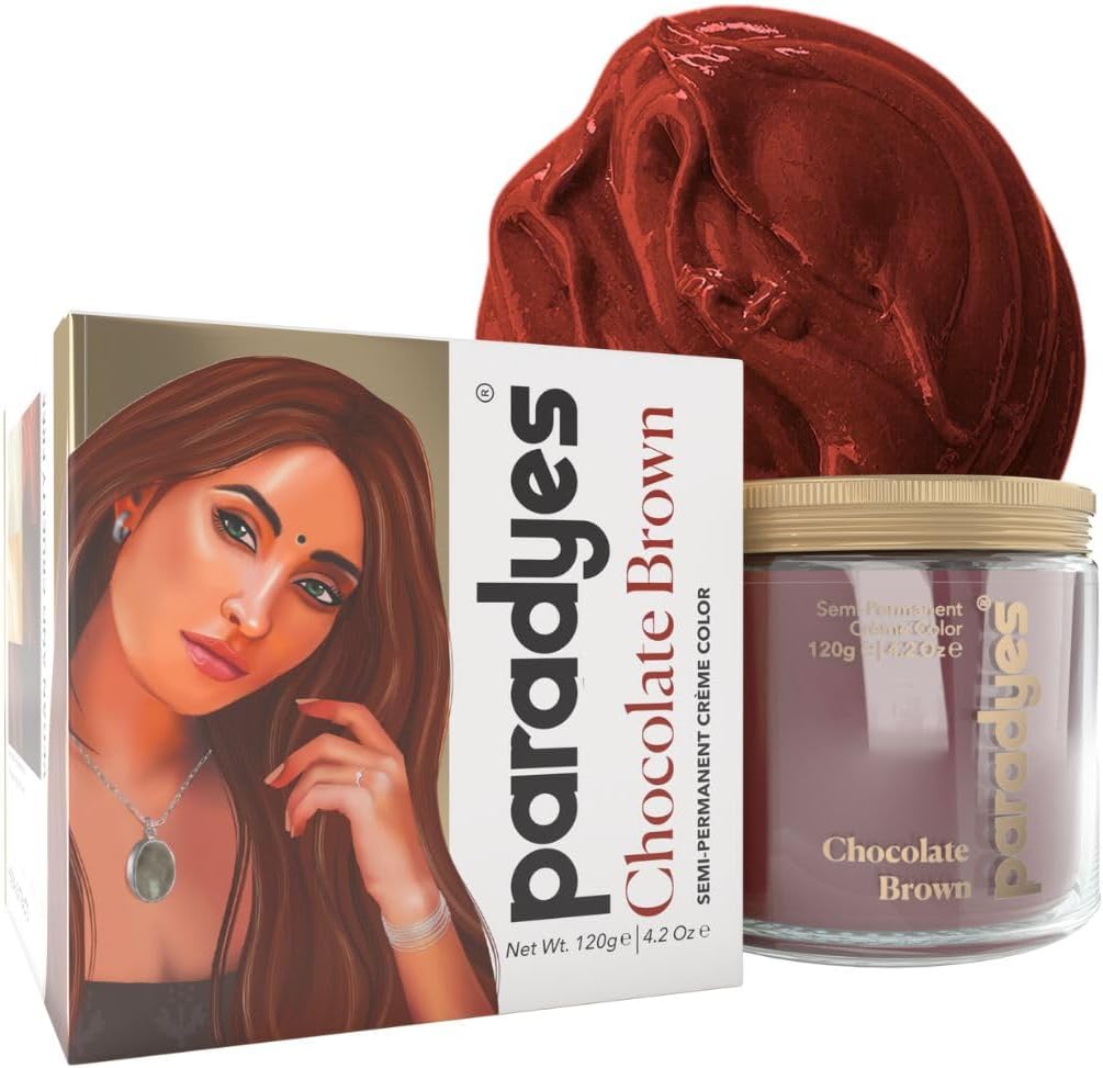 Chocolate Brown Semi-Permanent Hair Color, Top-Up DIY Conditioner-Based Vegan Hair Dye, Ammonia-Free, Lasts 8-10 Washes, 4.2 oz