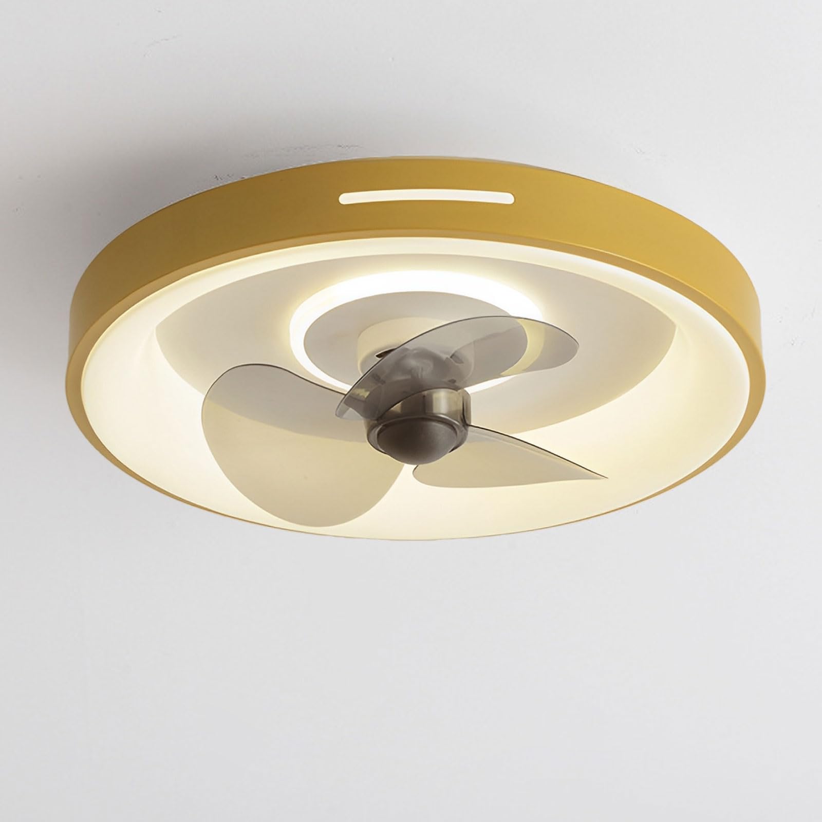 HXYSXHJUO Low Profile 19in Ceiling Fan With Light Flush Mount Fans Lights Remote Dimmable LED Quiet For Bedroom Kids Room Lounge
