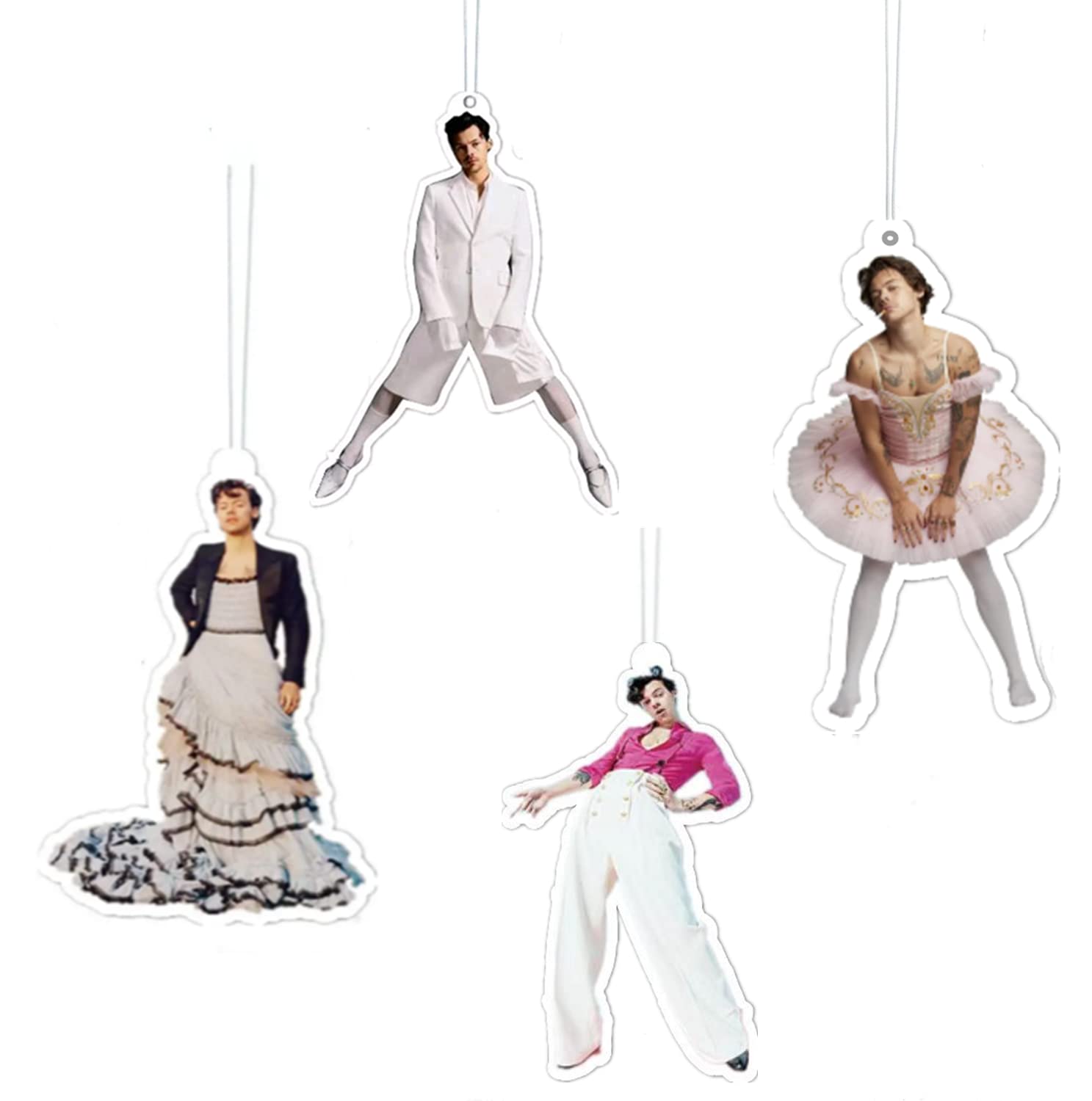 Harry`s Funny Styles Car Air Fresheners Hanging Decoration Accessories for Fans Men Women Gifts 4pcs (Pink1)