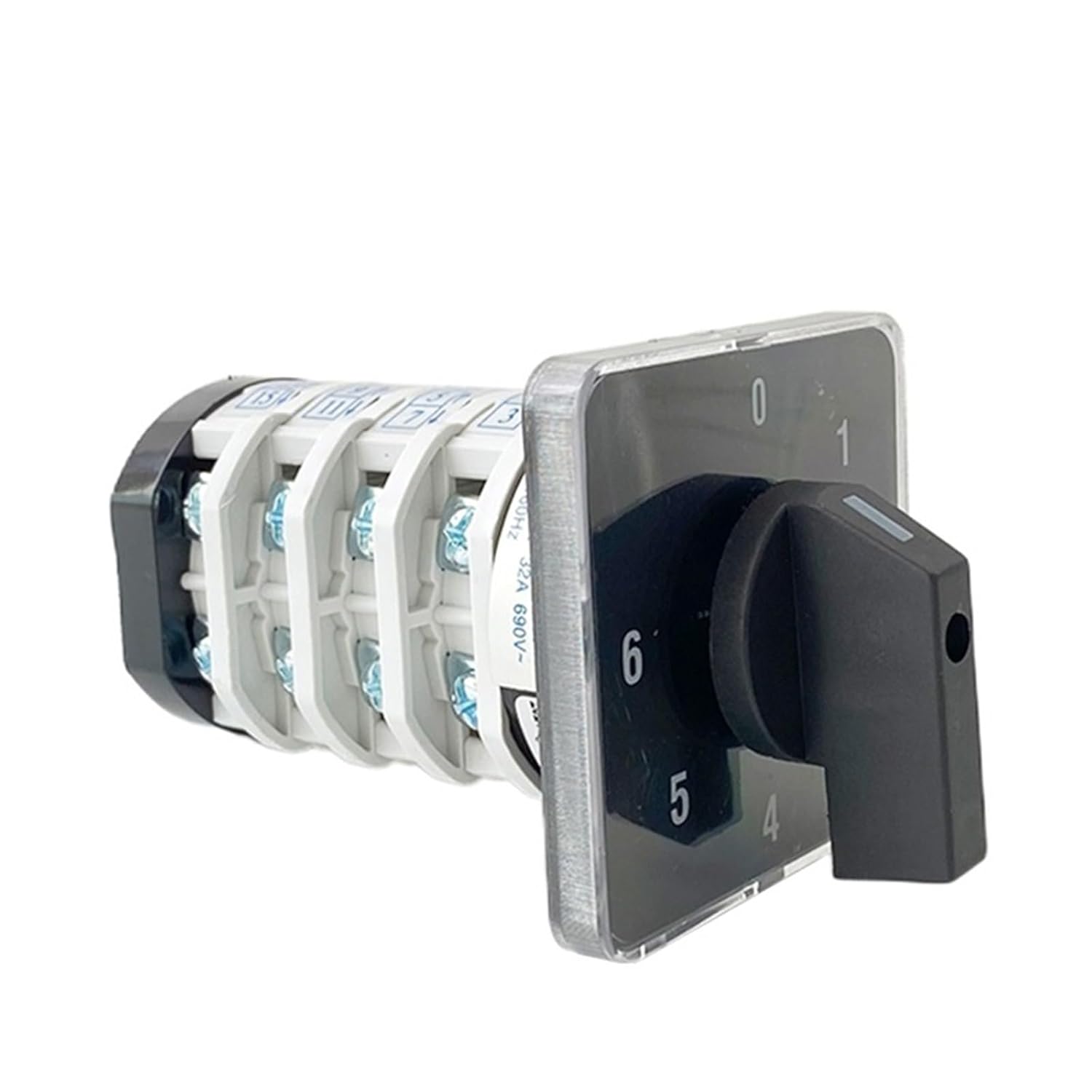 YMZ12-32/4 Electrical Changeover Rotary Cam Switch Four Pole 0-6 Positions Sliver Contacts 1Pcs