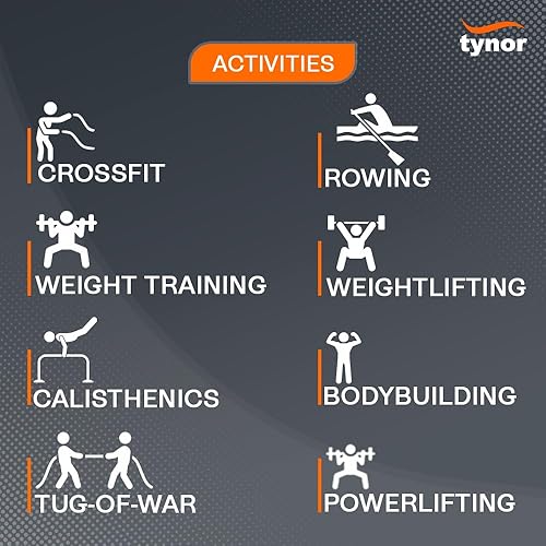 Miniatura 2 de TYNOR Training Gym Gloves Padded Weight Lifting Gloves with Wrist Wrap Extra Grips Adjustable Full Palm Protection Fitness Fingerless Glove for Men