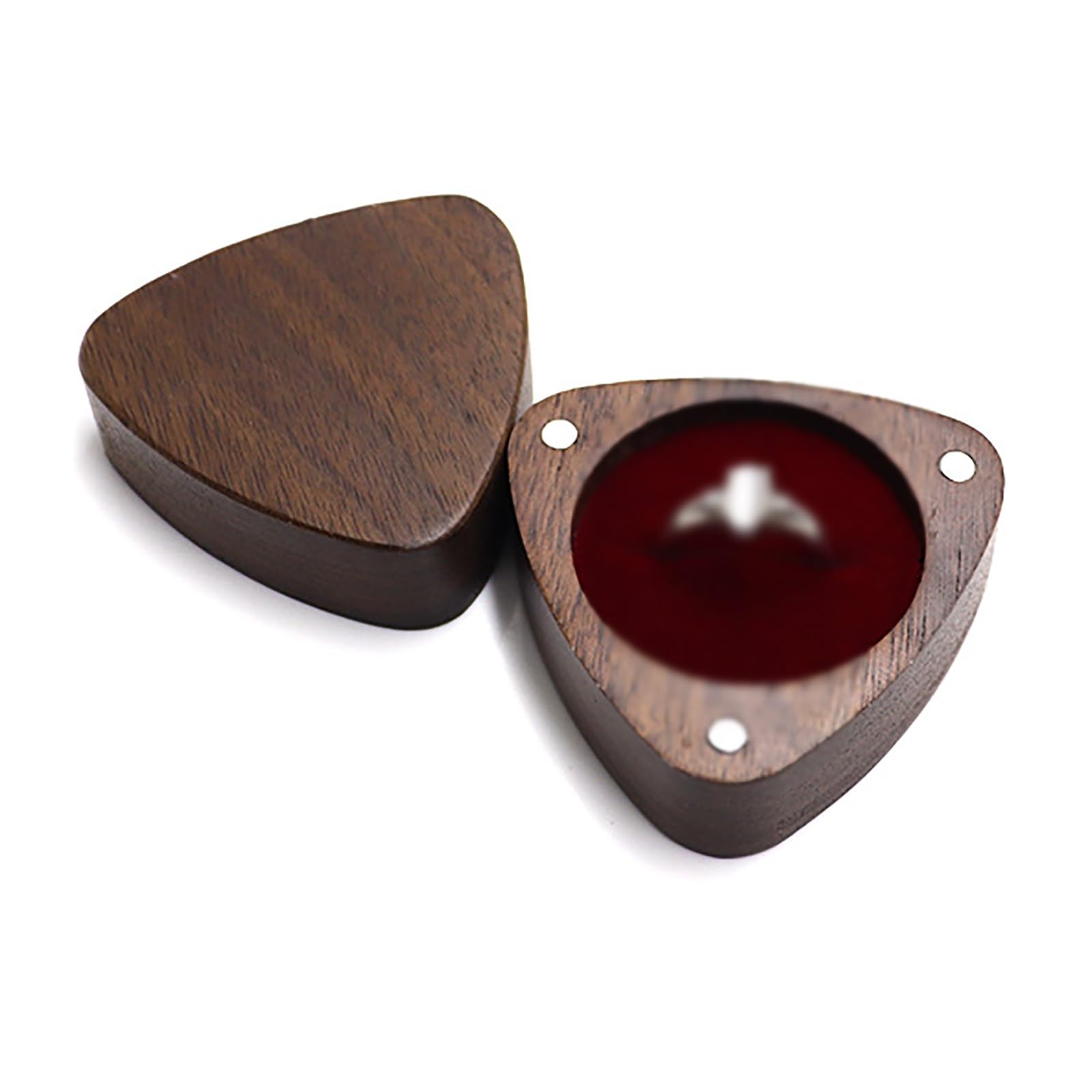 DUMRALBQE Wooden Ring Box Creative Wooden Storage Box Pair Ring for Storage and Placement(Red)
