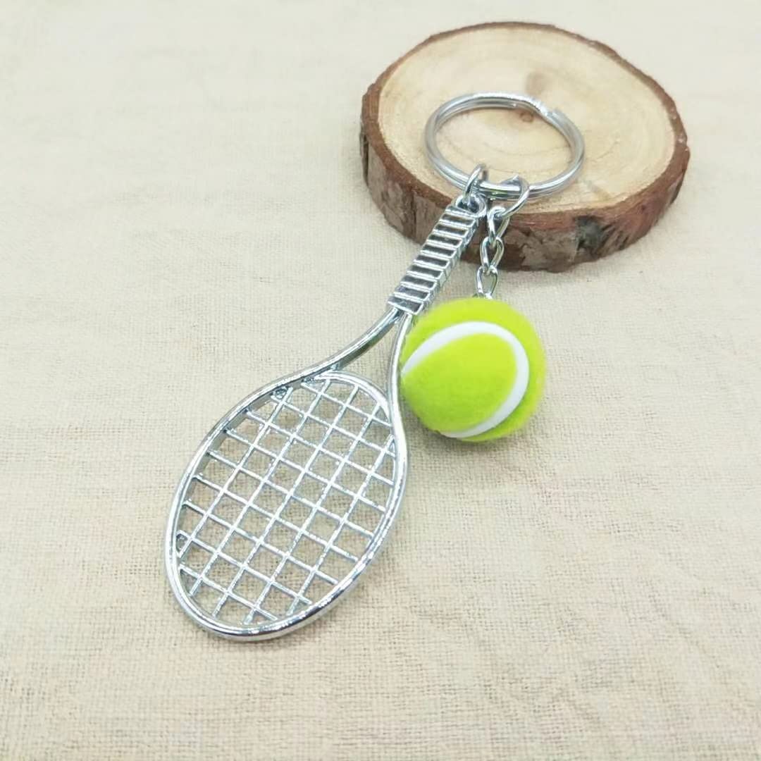 Axmerdal Llavero De Raqueta De Tenis, Llavero Creativo De Aleación De Moda, Llavero De Raqueta De Pelota De Tenis, Regalo Para Amantes Del Deporte (azul), Azul