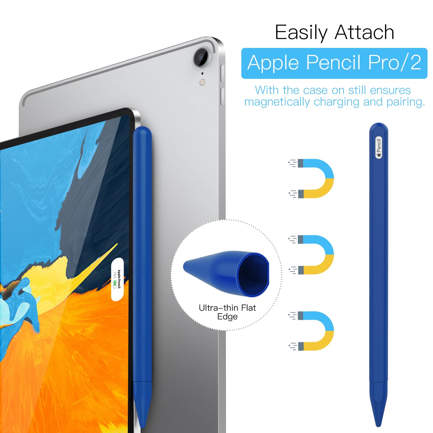 Apple Pencil PRO MoKo Cover Protettiva Custodia Penna PC Silicone Indaco