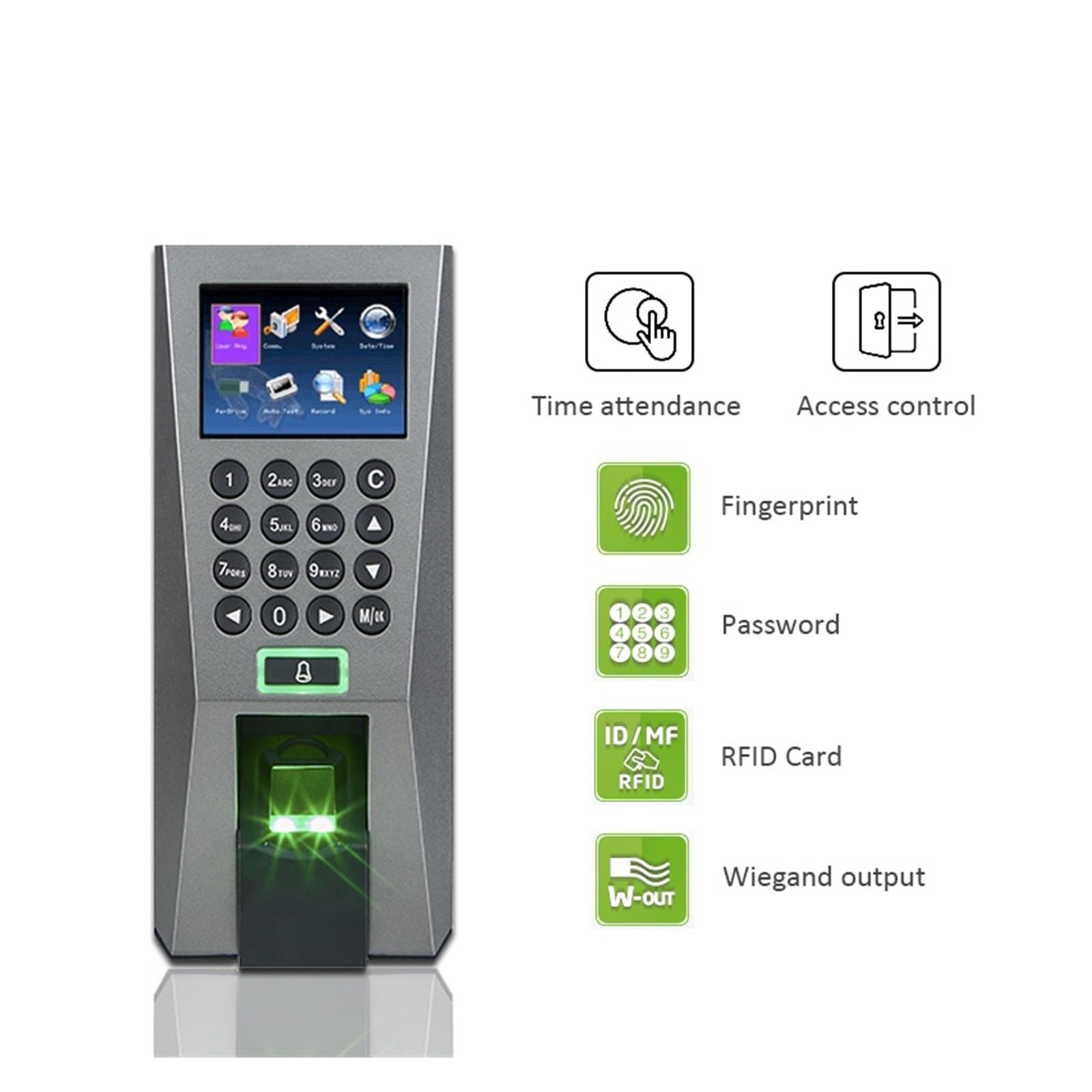 Stechuhren für Mitarbeiter, F18 USB TCP/IP biometrische Fingerabdruck-Anmeldeerkennung, Zugangskontroll-Maschinensystem, elektrisches Schloss, optionales WLAN(F18-ID)
