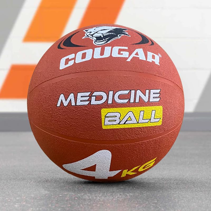 Image of COUGAR High Grip Rubber Moulded Medicine Ball for Crossfit, Exercise & Fitness, Strength & Conditioning Exercises Without Handle, (4 KG)