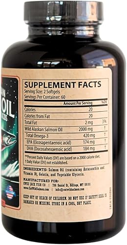 Miniatura 4 de Suplemento Omega 3 de aceite de pescado de salmón salvaje de Alaska para humanos | EPA y DHA | Kwee-Jack Fish Co. | 120 cápsulas blandas 1000 mg de