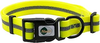 NIMBLE Dog Collar Waterproof Pet Collars Anti-Odor Durable Adjustable PVC & Polyester Soft with Reflective Cloth Stripe Ba...