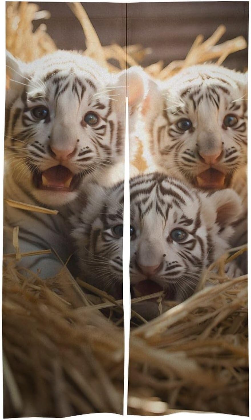 Wild White Tiger Door Curtain Blackout Door Cover Curtains Door Screen for Home Accessories