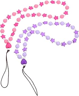 OKUMEYR 2 peças estrela corrente de telefone móvel decoração estrela contas de estrela decoração boêmia alça de telefone celular pulseira de contas de telefone anti-perda corrente de telefone acrílico decorativo cordão de pulso com contas