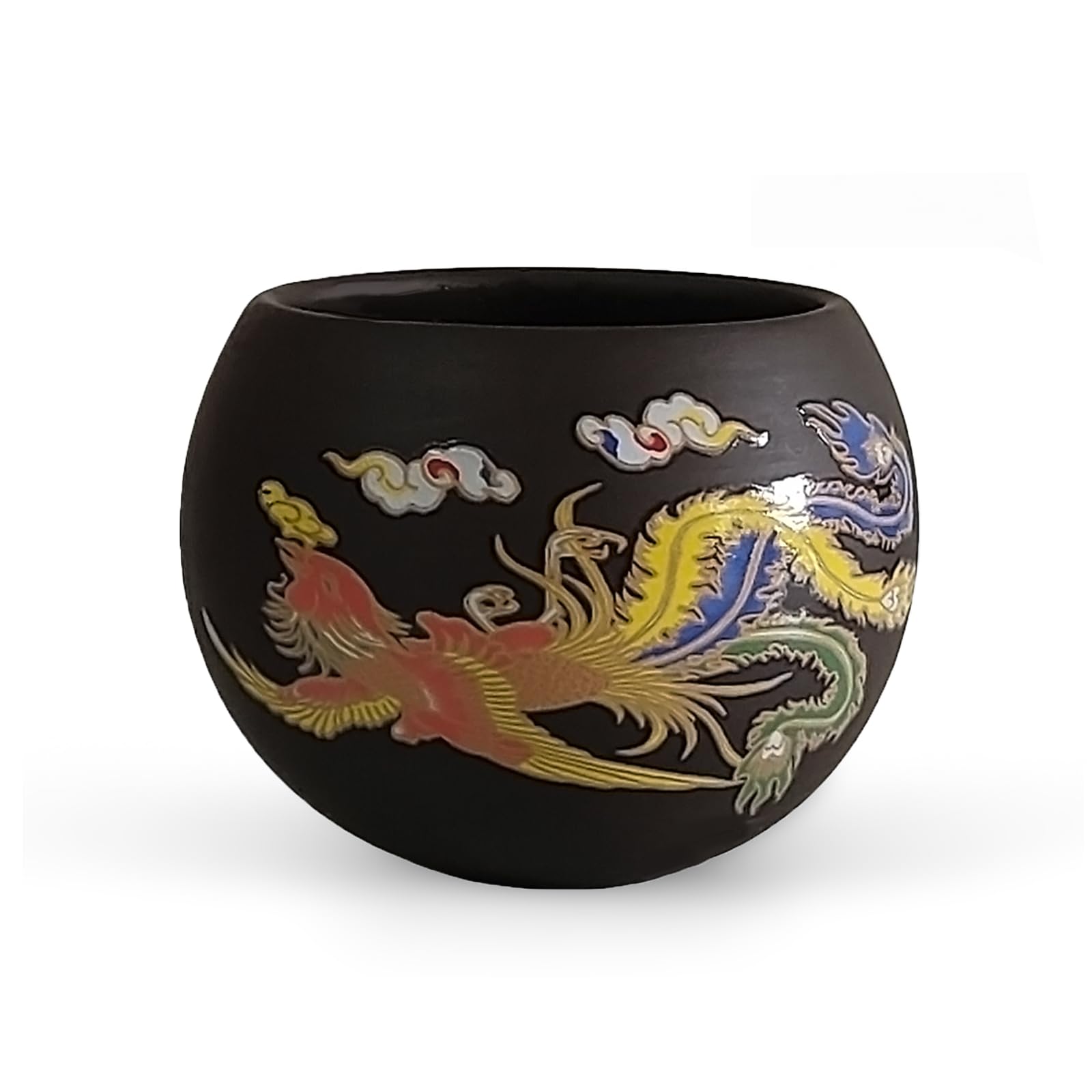 Yixing Zisha Tasses à Thé en Argile, Chinoise Tasse Terre Cuite, Changement de Couleur Service à Thé Kung Fu, 100ML Phénix(Sans Boîte Cadeau)