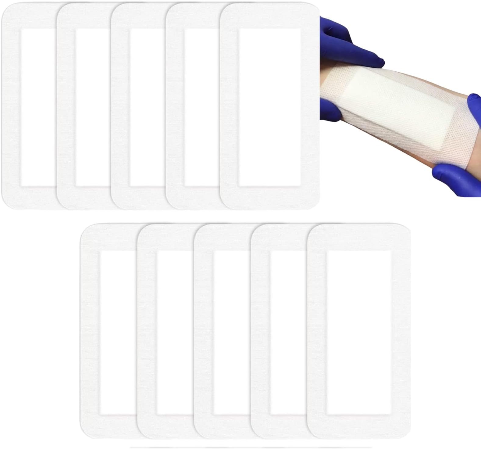 10PCS Large Sterile, Waterproof Wound Dressings - Adhesive & Breathable for Skin Protection - 100mm*150mm