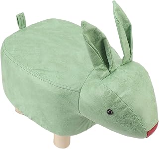 WINH Taburete con Forma de Animal, Tela de Tecnología para Reposapiés de Animales de Dibujos Animados de Color Suave y Brillante para Niños para Sala de Estar (Verde)