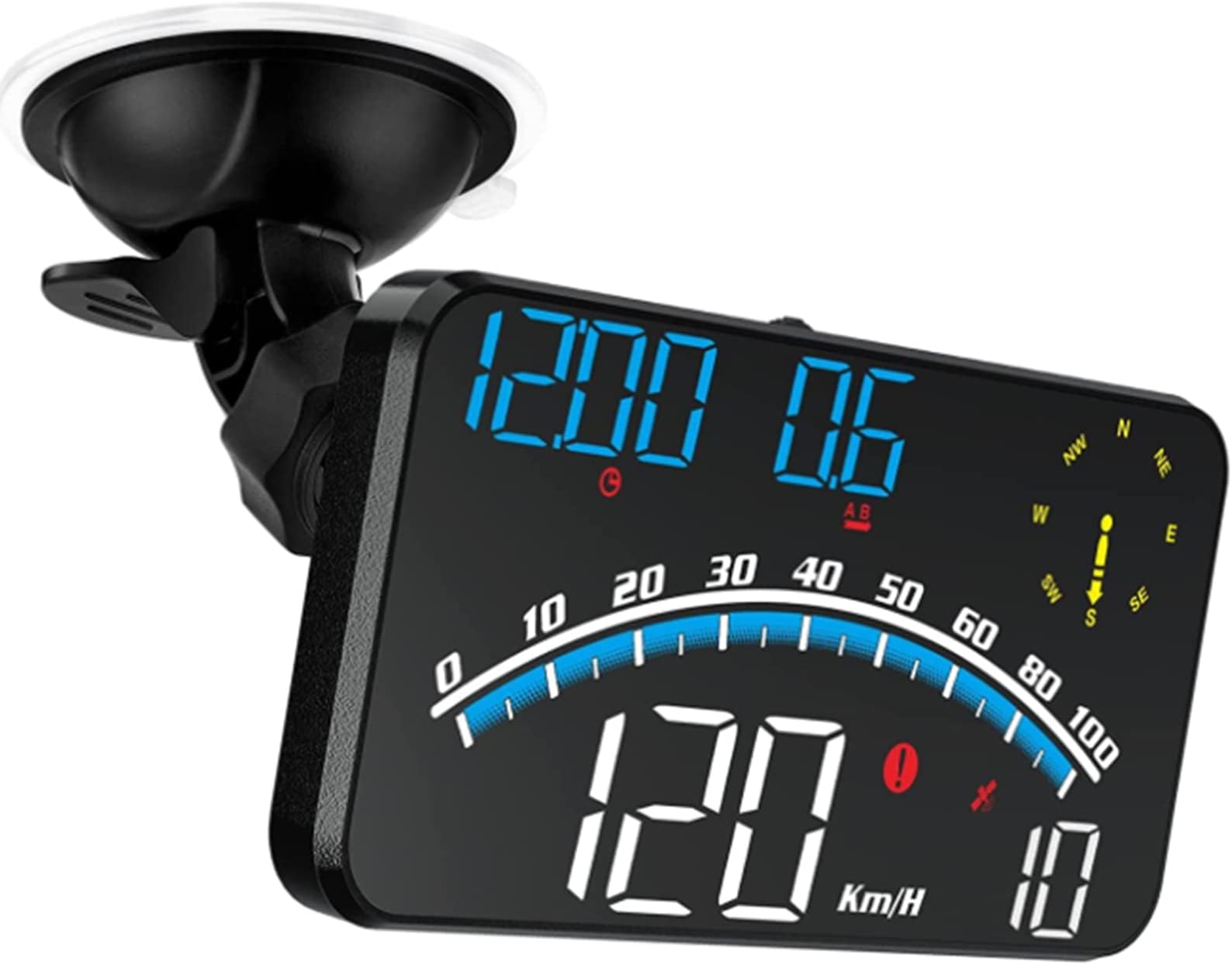 VEESA Digital GPS Speedometer, Car Universal HUD Head Up Display with Speed MPH, Compass Driving Direction, Fatigue Driving Reminder, Overspeed Alarm Trip Meter, for All Vehicle (G10)
