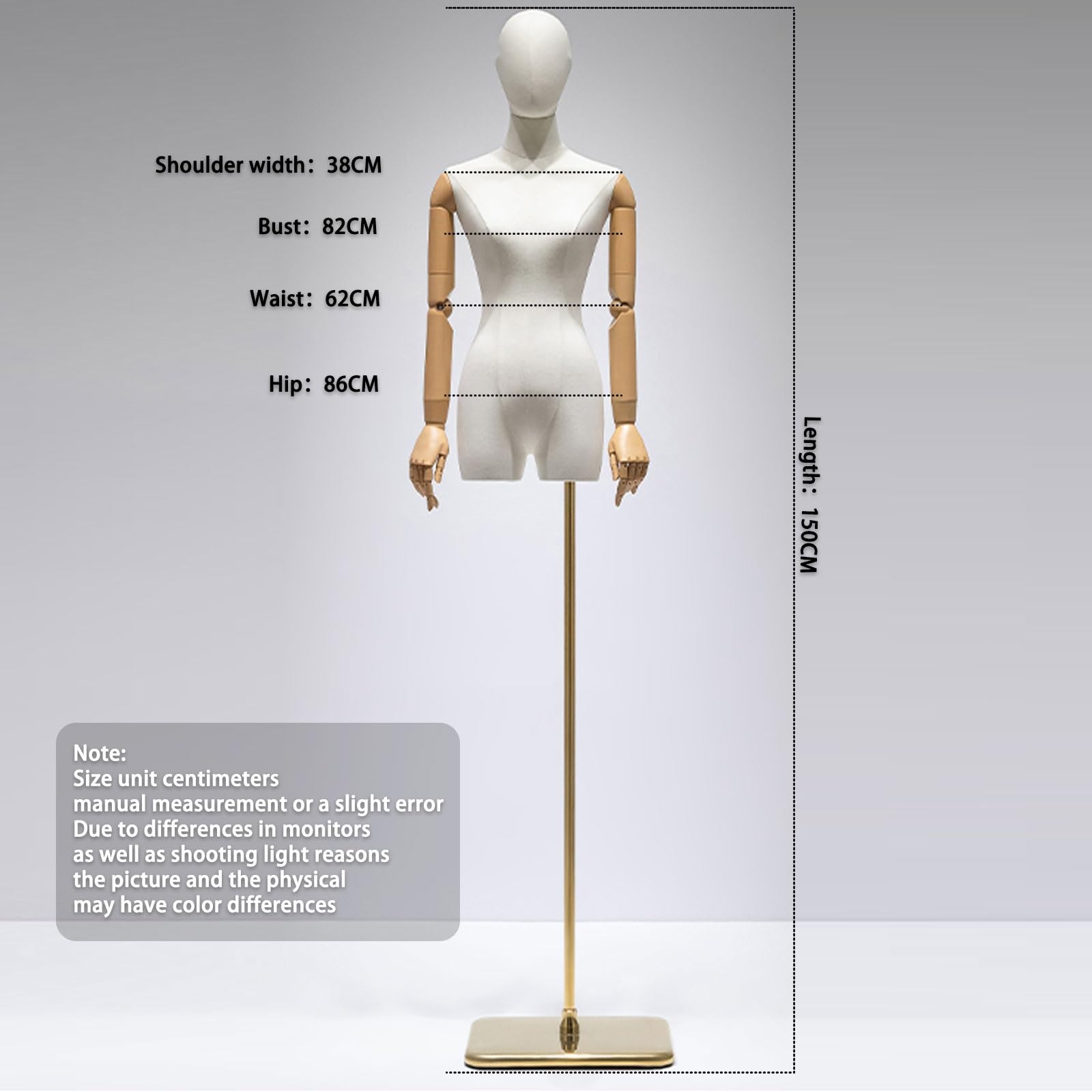 Maniqui Mujer Busto con Cabeza Emparejado con Una Delicada Clavícula, USA Metal para Construir La Base, Maniquí Costura para Ropa, Vestidos, Joyas, Exhibición de Costura (Size : Black Rectangle)