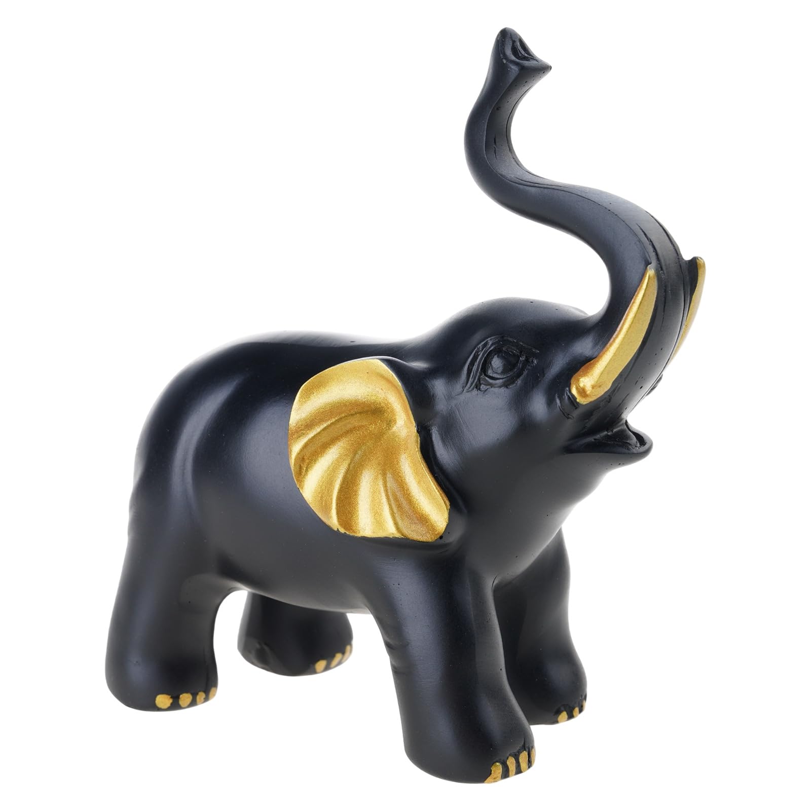 Vlhpnpe Black Intricately Elephant Statue Resin Art Piece Enhances Bookrack Desktop Decorations Resin Elephant Statue