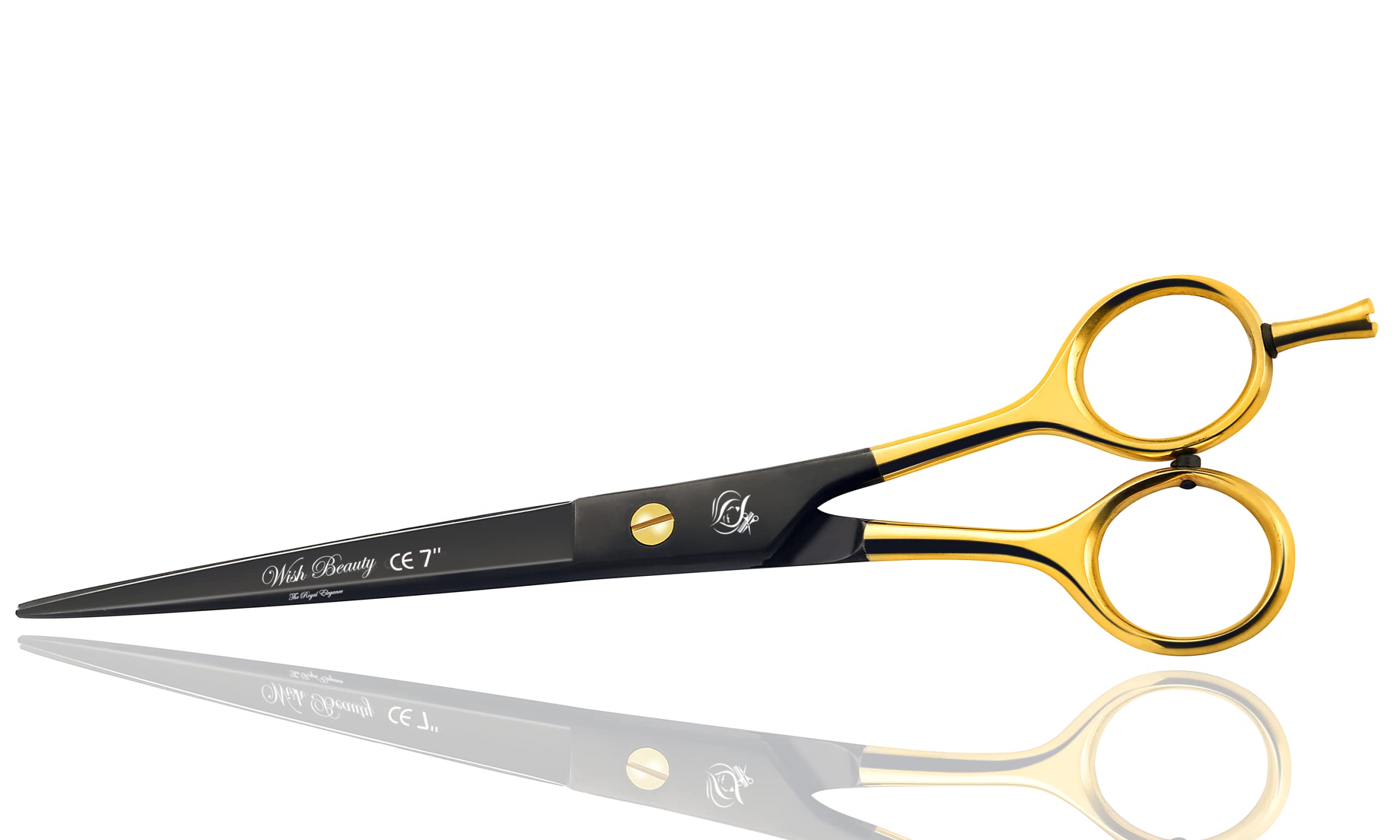 Glamified , Glam Black Golden Glamified 7 Inch Black Professional Hairdressing Barber Scissors Shears - Professional Hairdressing Scissors Hair Scissor For Hairdressers Barbers Stainless Steel - Hair Cutting Shears