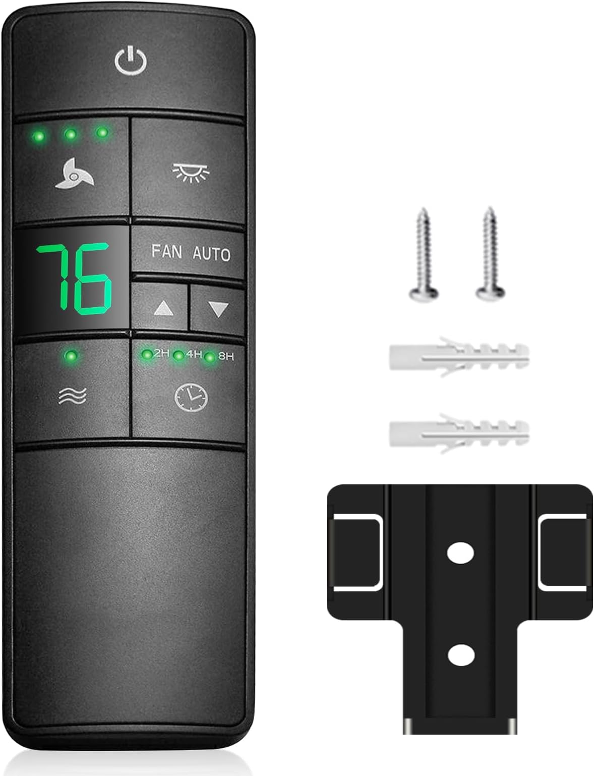 Thermostatic Ceiling Fan Remote Control Replacement for Hampton Bay 2AAZPHD3/HD3 KUJCE10320/TR222A, with Timer Light Dimmer, 3-Speed Wall Mount (Remote Only)