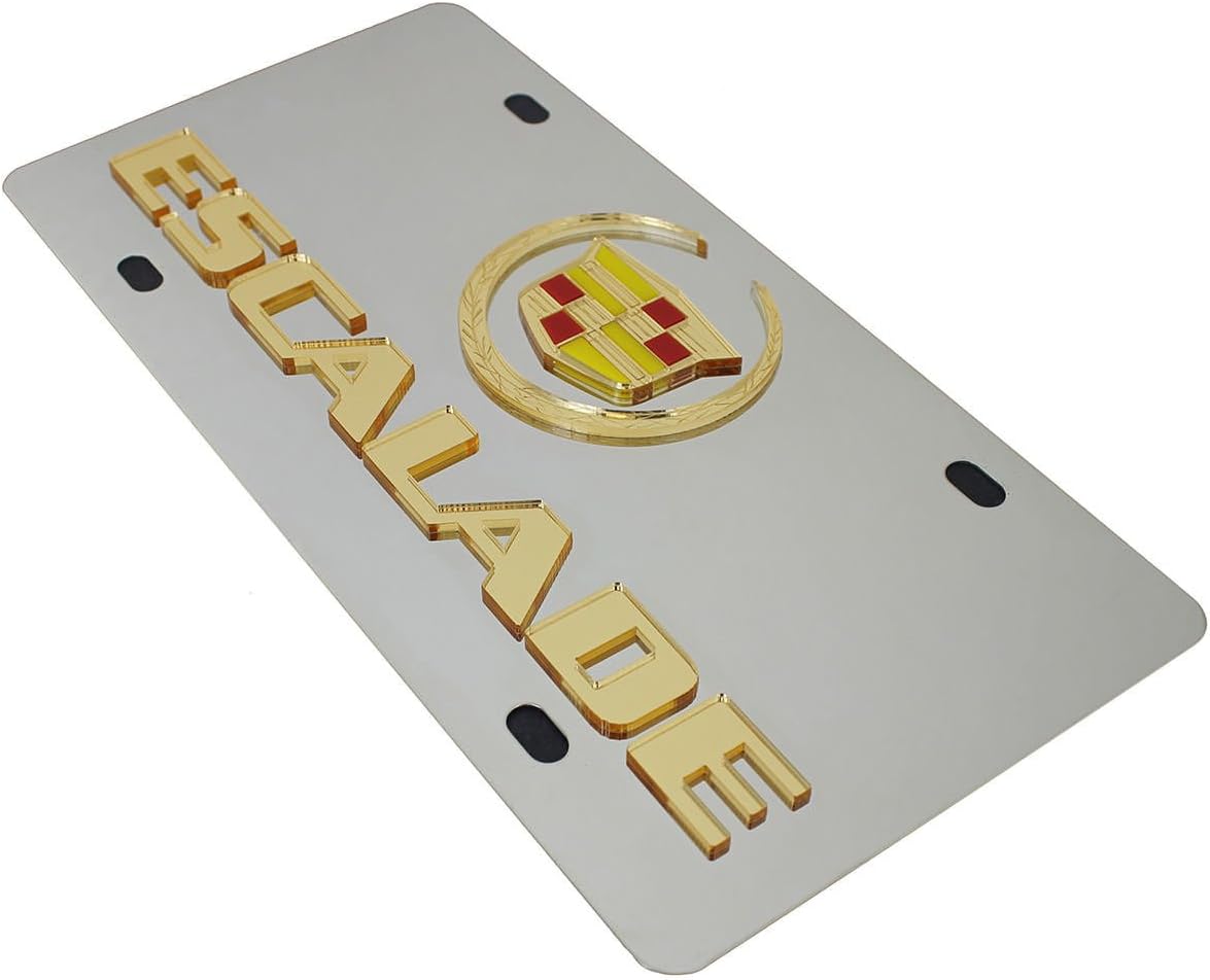 Compatible with Cadillac Escalade Stainless Steel License Plate