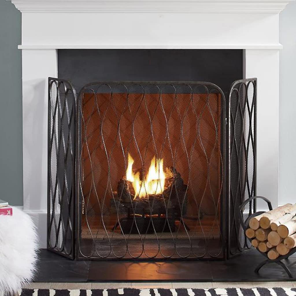 Schermi per Caminetti di Guardia Stile europeo Stile Camino Schermo Metallo Metallo Fence Stainy Stufa Partizione Porta con rivestimento in rete Decorazione Real Fire Fire Fire Fire Camino Barre Acces