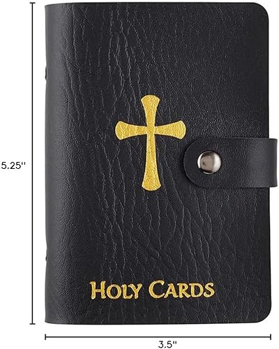 Miniatura 4 de Tarjetero sagrado en negro y rojo con 20 fundas por folleto para tarjetas de oración de tamaño estándar, juego de 2