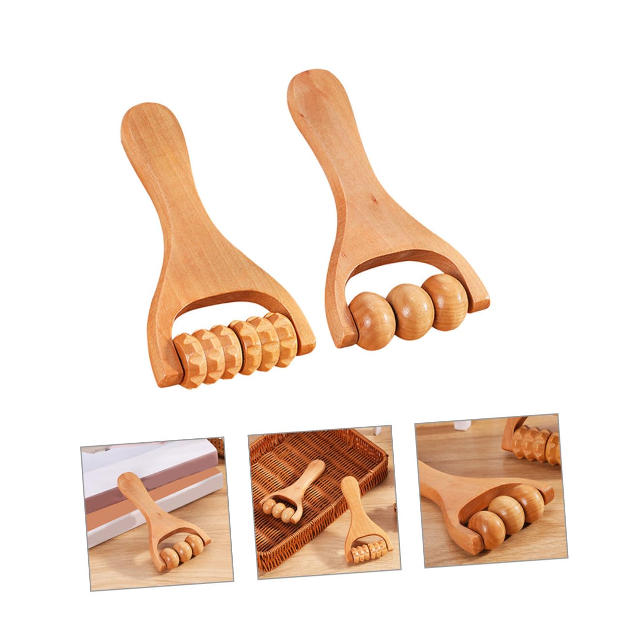 CALLARON 5 Series Herramientas De Masaje De Manos Amasar Masajistas Masajeador Portátil Musculatura Herramienta De Masaje Rodillo Para Músculos Tejido Profundo De Madera 2 Piezas X 5