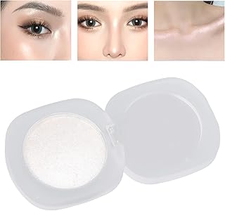 Highlighting Powder, Shiny Silver White Powder Highlighter, Glitter Cosmetics, Long Lasting Brightening Makeup Highlighter, Makeup Highlighter, Shiny Highlighting Powder