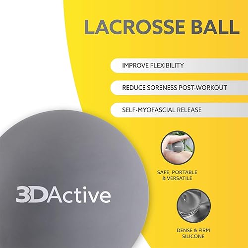 Miniatura 5 de 3DActive Juego de 3 bolas de masaje para masaje de tejido profundo, terapia de puntos de activación, movilidad y recuperación muscular. Juego de 3