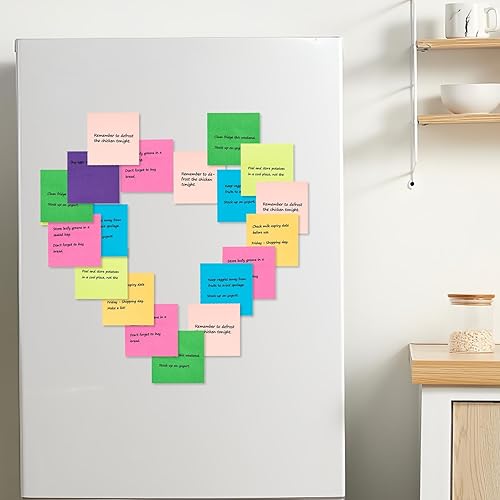 Miniatura 7 de Notas adhesivas de 3 x 3 pulgadas, 8 blocs, 800 hojas, bloc de notas adhesivas de 8 colores brillantes, almohadillas autoadhesivas a granel,