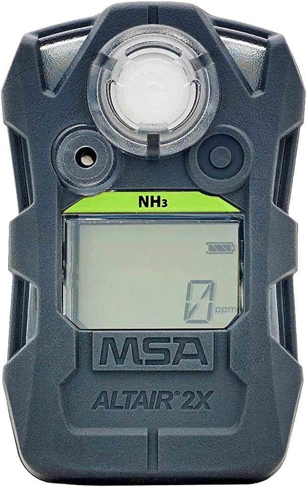 MSA 10154079 ALTAIR 2X Single-Gas Detector - (NH3) Ammonia (Low: 25ppm, High: 50ppm), Color: Charcoal, Portable Gas Monitor, Handheld, Durable, UL/CSA