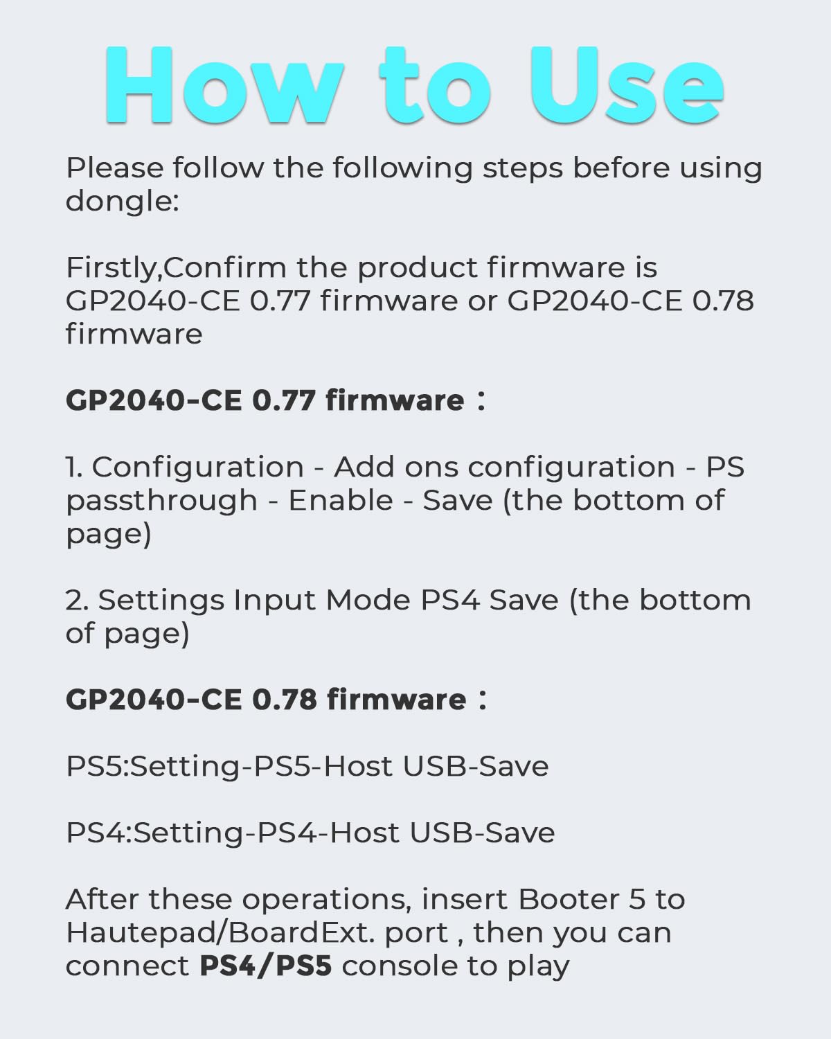 Sehawei Haute42 Booter5 Dongle Adapter for HautePad/HauteBoard,Arcade Stick Controller Converter for PS5/PS4 Console Fighting Games