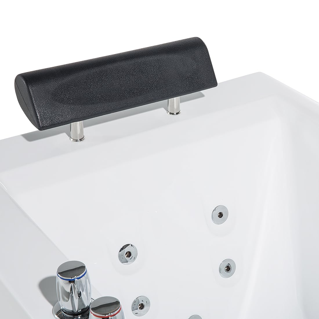 Bañera de hidromasaje de acrílico sanitario blanco plateado LED 172 x 83 cm moderno Montego